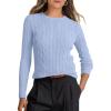 imageANRABESS Womens Long Sleeve Cable Knit Sweater Jumper Crewneck Pullover Soft Dressy Casual Tops Cute 2025 Fall Trendy OutfitsSky Blue