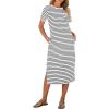 imageANRABESS Womens Summer Casual Midi Dress Short Sleeve Crewneck T Shirt Long Dresses Split Stripe Beach Vacation Travel OutfitWhite Black Stripe