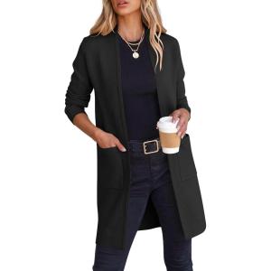 imageANRABESS Cardigan Sweater for Women Casual 2025 Fall Fashion Coat Long Sleeve Open Front Knit Coatigan OutwearBlack