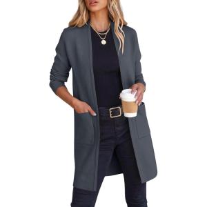 imageANRABESS Cardigan Sweater for Women Casual 2025 Fall Fashion Coat Long Sleeve Open Front Knit Coatigan OutwearDeep Grey