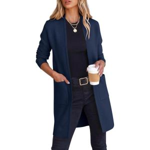 imageANRABESS Cardigan Sweater for Women Casual 2025 Fall Fashion Coat Long Sleeve Open Front Knit Coatigan OutwearNavy Blue