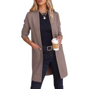 imageANRABESS Cardigan Sweater for Women Casual 2025 Fall Fashion Coat Long Sleeve Open Front Knit Coatigan OutwearNutmeg