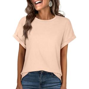 imageANRABESS Oversized Tshirts for Women Summer Tops Short Sleeve Casual Loose Basic Tee Shirt Cute Outfits 2025 Trendy ClothesApricot