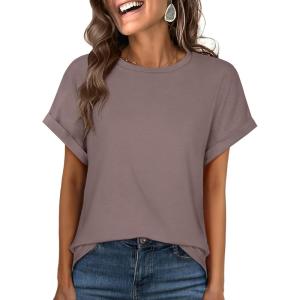 imageANRABESS Oversized Tshirts for Women Summer Tops Short Sleeve Casual Loose Basic Tee Shirt Cute Outfits 2025 Trendy ClothesBrown