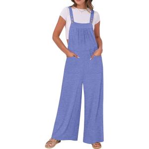 imageANRABESS Women Jumpsuits Overalls Wide Leg Casual Baggy Romper Boho Loose Bib Jumpers Sleeveless Straps 2025 Summer OutfitsDenim Blue Print