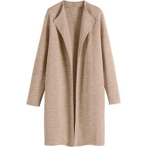 imageANRABESS Womens Long Cardigans Sweater 2025 Fall Dressy Casual Lapel Knit Warm Trench Coatigan Oversized Blazer Jacket CoatDark Apricot
