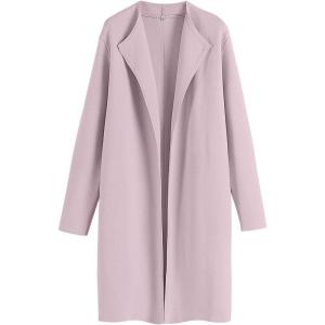 imageANRABESS Womens Long Cardigans Sweater 2025 Fall Dressy Casual Lapel Knit Warm Trench Coatigan Oversized Blazer Jacket CoatLight Pink
