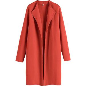 imageANRABESS Womens Long Cardigans Sweater 2025 Fall Dressy Casual Lapel Knit Warm Trench Coatigan Oversized Blazer Jacket CoatOrange