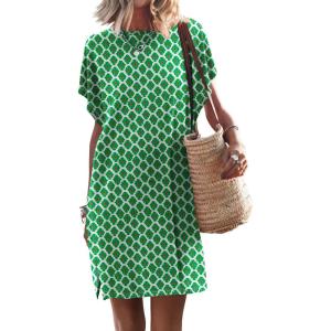 imageANRABESS Womens Summer T Shirt Dress 2025 Beach Vacation Travel Outfits Casual Simple Soft Mini Sundress Cover Up ClothesFloral Green