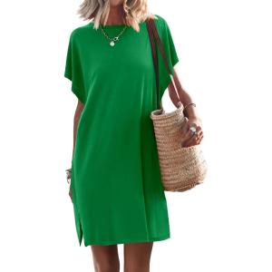 imageANRABESS Womens Summer T Shirt Dress 2025 Beach Vacation Travel Outfits Casual Simple Soft Mini Sundress Cover Up ClothesGreen