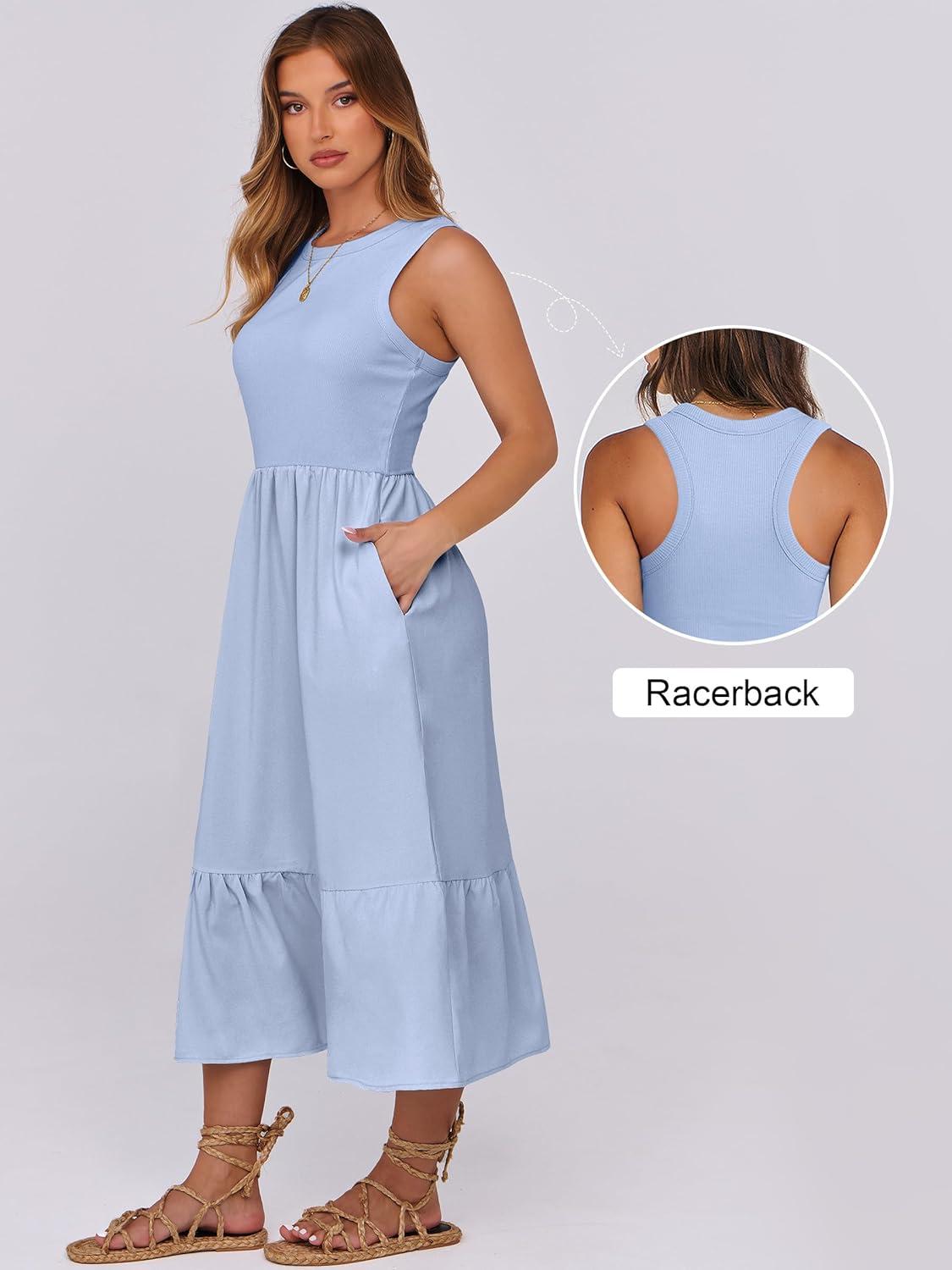 imageANRABESS Women Midi Dresses 2025 Summer Casual Sleeveless Sundress High Neck Tank Top Racerback Flowy Beach Dress  PocketsSky Blue