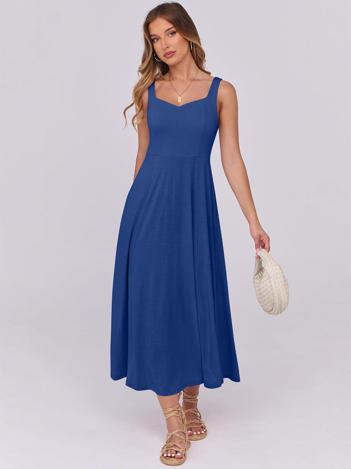 imageANRABESS Women Summer Casual Dress Sleeveless Smocked Back Tank Midi Dresses 2025 Beach Vacation Sundress with PocketsBlue