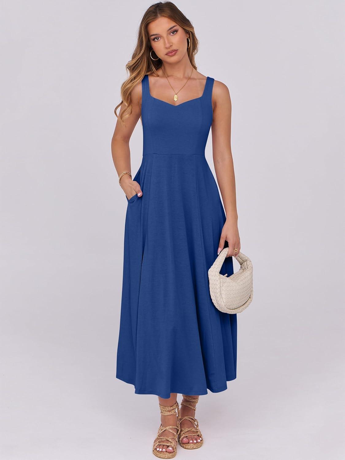 imageANRABESS Women Summer Casual Dress Sleeveless Smocked Back Tank Midi Dresses 2025 Beach Vacation Sundress with PocketsBlue