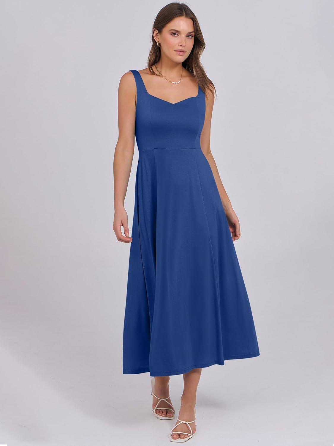 imageANRABESS Women Summer Casual Dress Sleeveless Smocked Back Tank Midi Dresses 2025 Beach Vacation Sundress with PocketsBlue