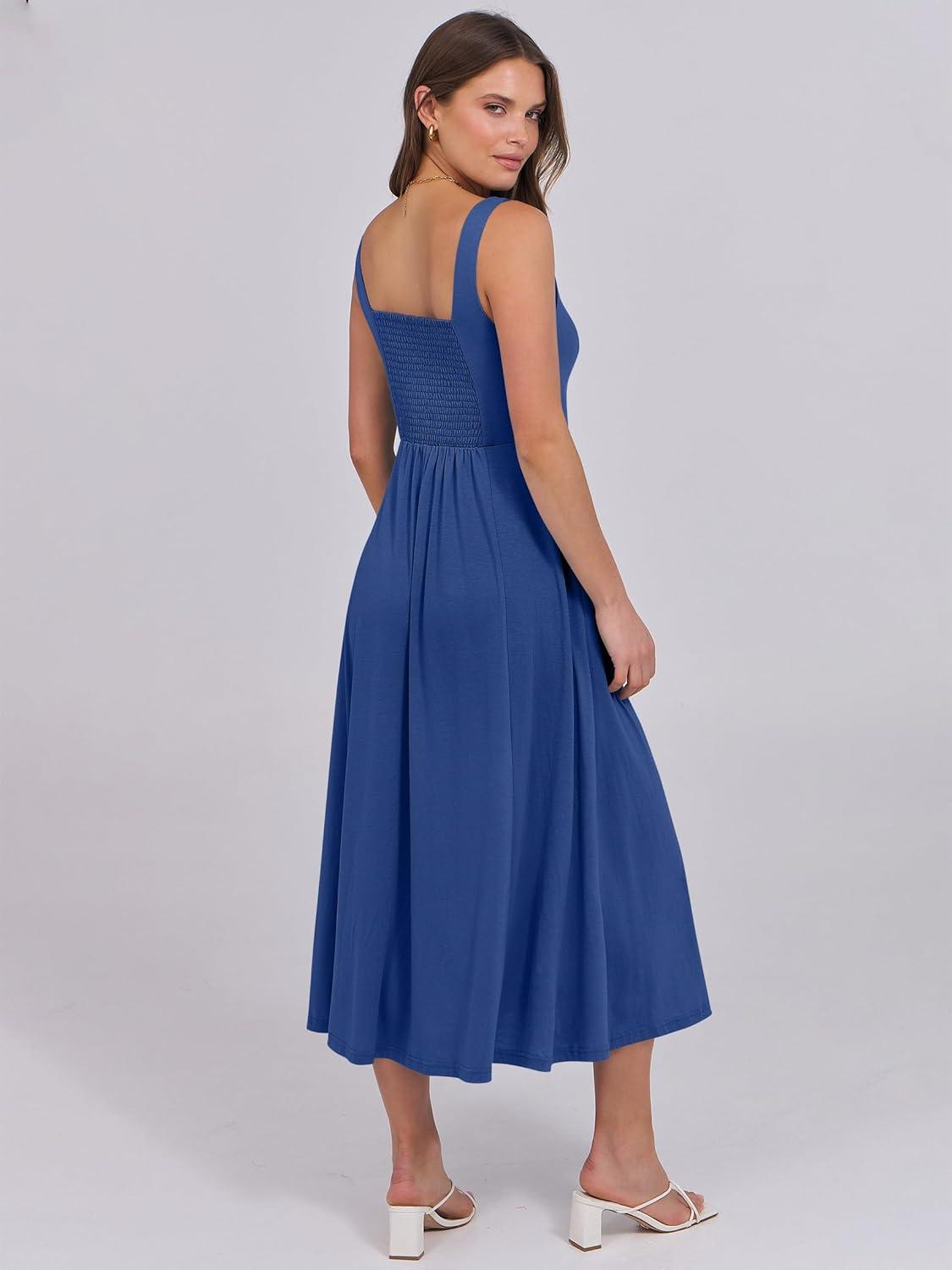 imageANRABESS Women Summer Casual Dress Sleeveless Smocked Back Tank Midi Dresses 2025 Beach Vacation Sundress with PocketsBlue