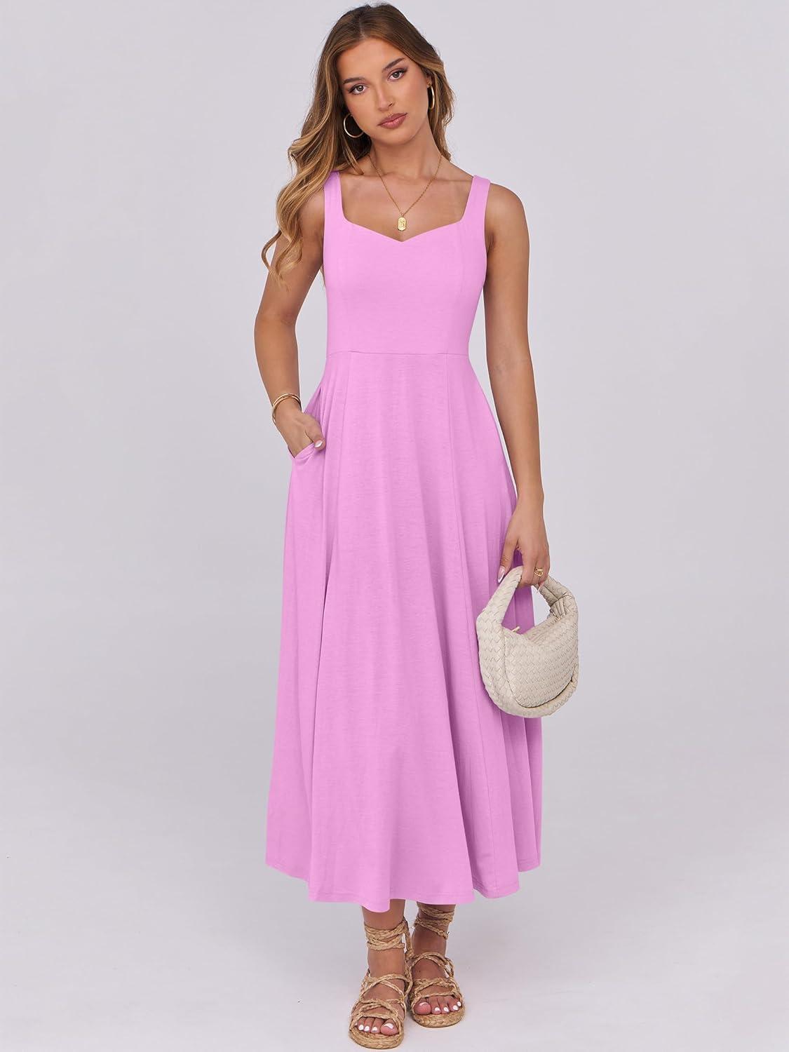 imageANRABESS Women Summer Casual Dress Sleeveless Smocked Back Tank Midi Dresses 2025 Beach Vacation Sundress with PocketsPink