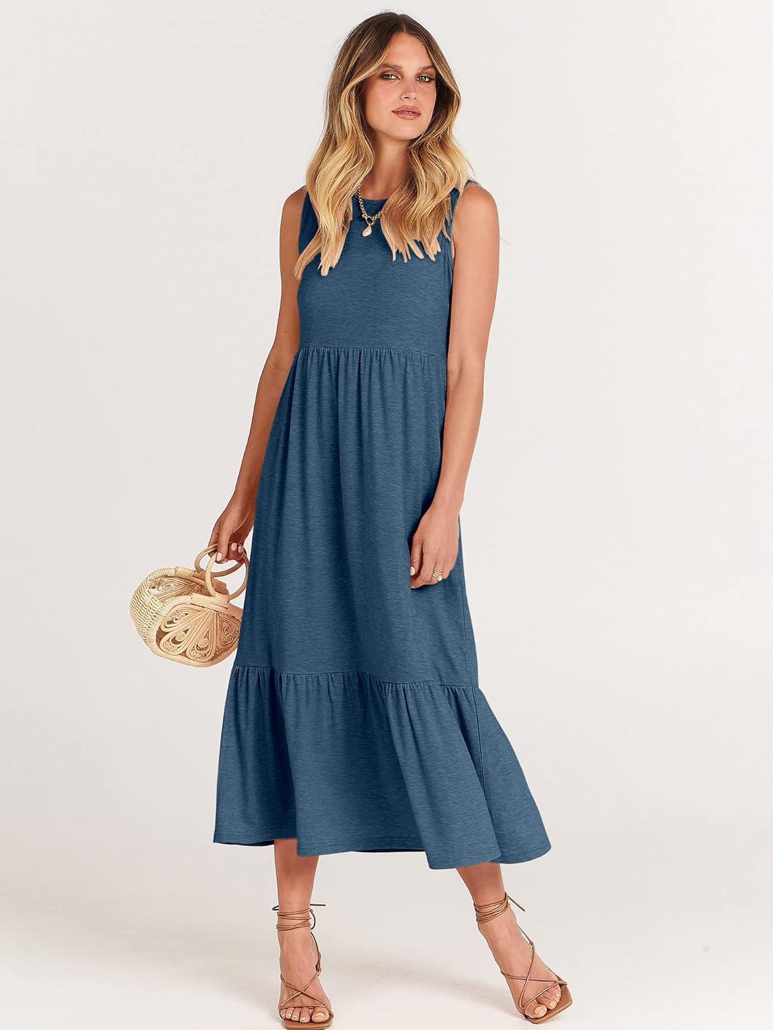 imageANRABESS Women Summer Casual Sleeveless Crewneck Sundress Aline Flowy Tiered Maxi Long Beach Dress Vacation OutfitsBlue