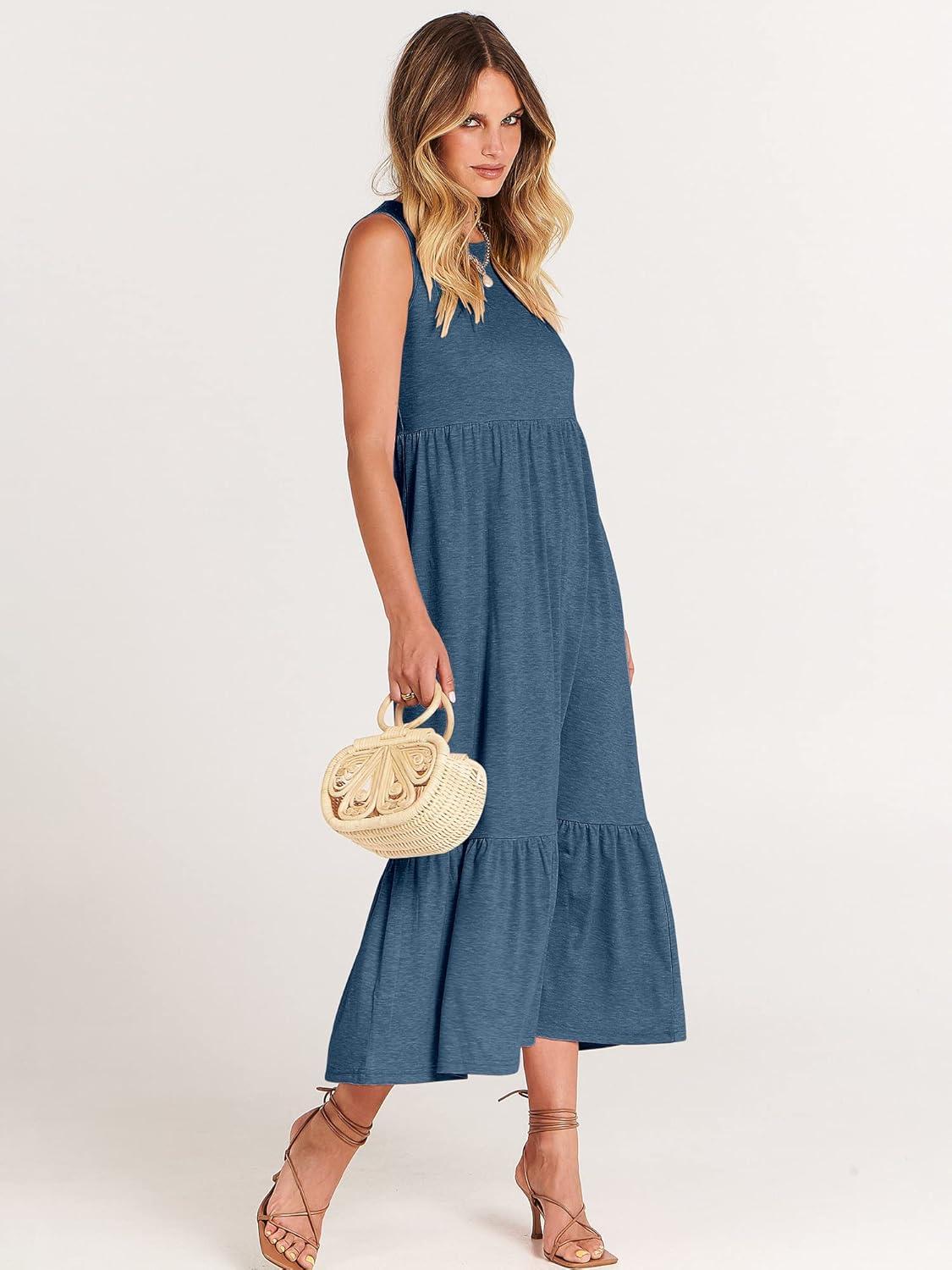 imageANRABESS Women Summer Casual Sleeveless Crewneck Sundress Aline Flowy Tiered Maxi Long Beach Dress Vacation OutfitsBlue