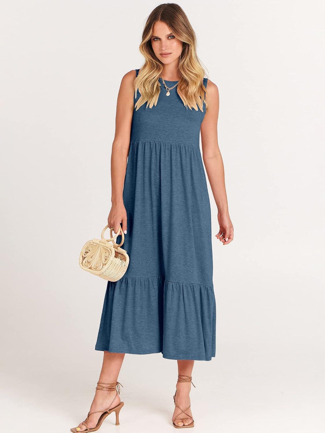 imageANRABESS Women Summer Casual Sleeveless Crewneck Sundress Aline Flowy Tiered Maxi Long Beach Dress Vacation OutfitsBlue