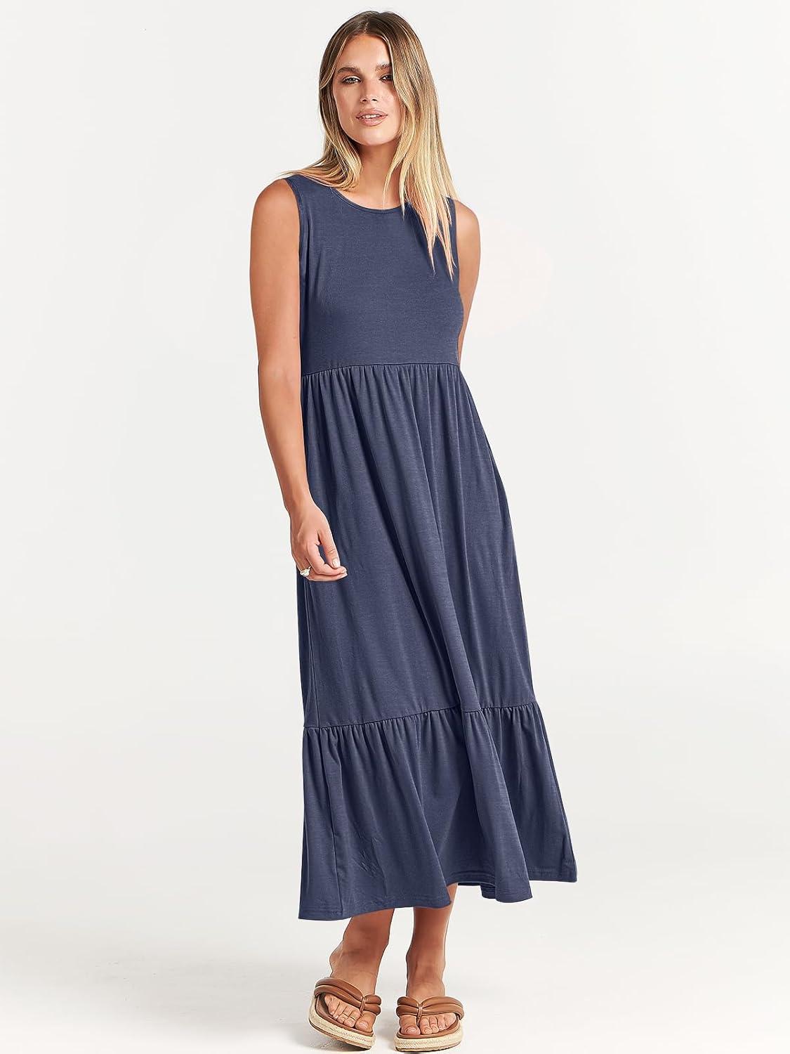 imageANRABESS Women Summer Casual Sleeveless Crewneck Sundress Aline Flowy Tiered Maxi Long Beach Dress Vacation OutfitsDeep Blue