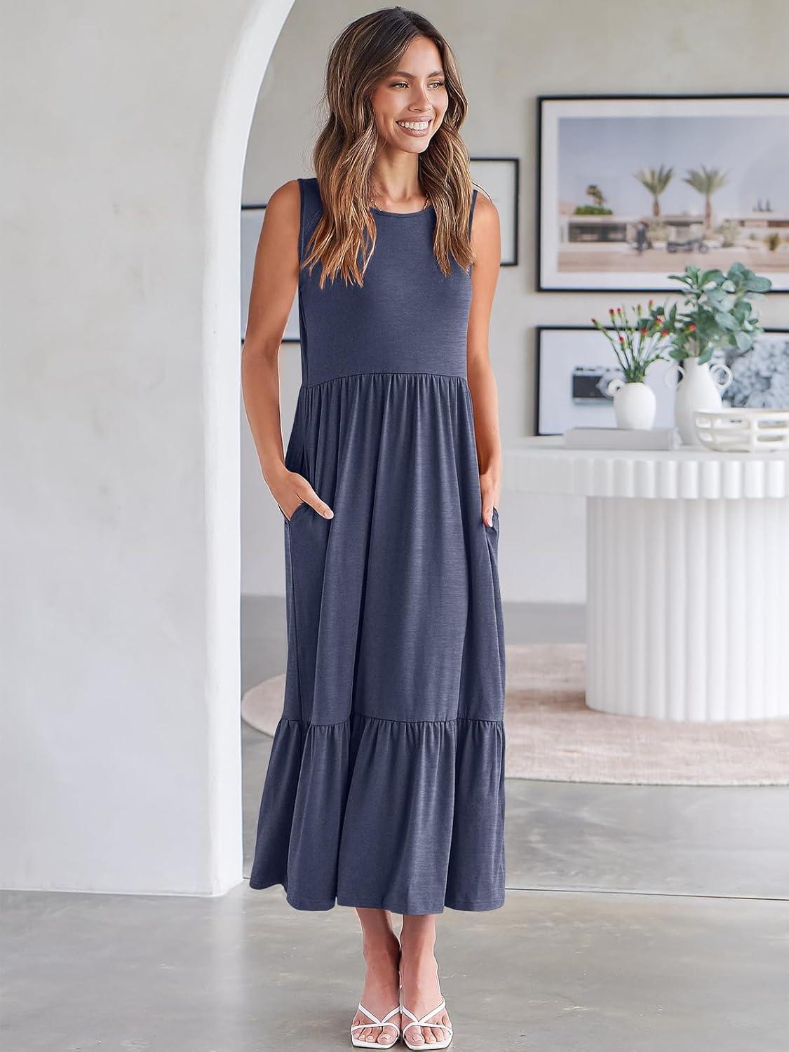 imageANRABESS Women Summer Casual Sleeveless Crewneck Sundress Aline Flowy Tiered Maxi Long Beach Dress Vacation OutfitsDeep Blue