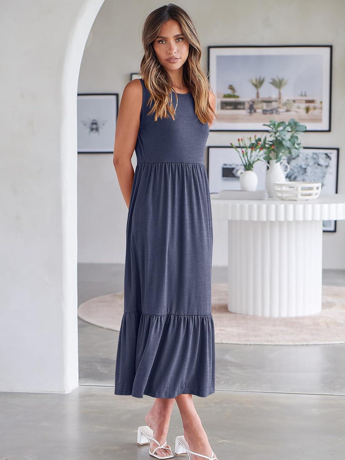 imageANRABESS Women Summer Casual Sleeveless Crewneck Sundress Aline Flowy Tiered Maxi Long Beach Dress Vacation OutfitsDeep Blue