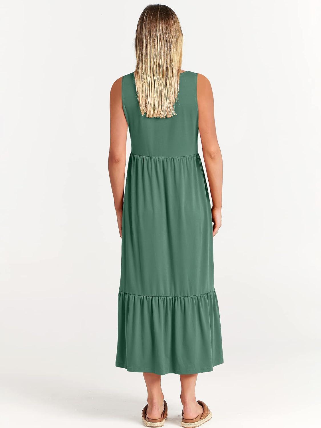 imageANRABESS Women Summer Casual Sleeveless Crewneck Sundress Aline Flowy Tiered Maxi Long Beach Dress Vacation OutfitsGrass
