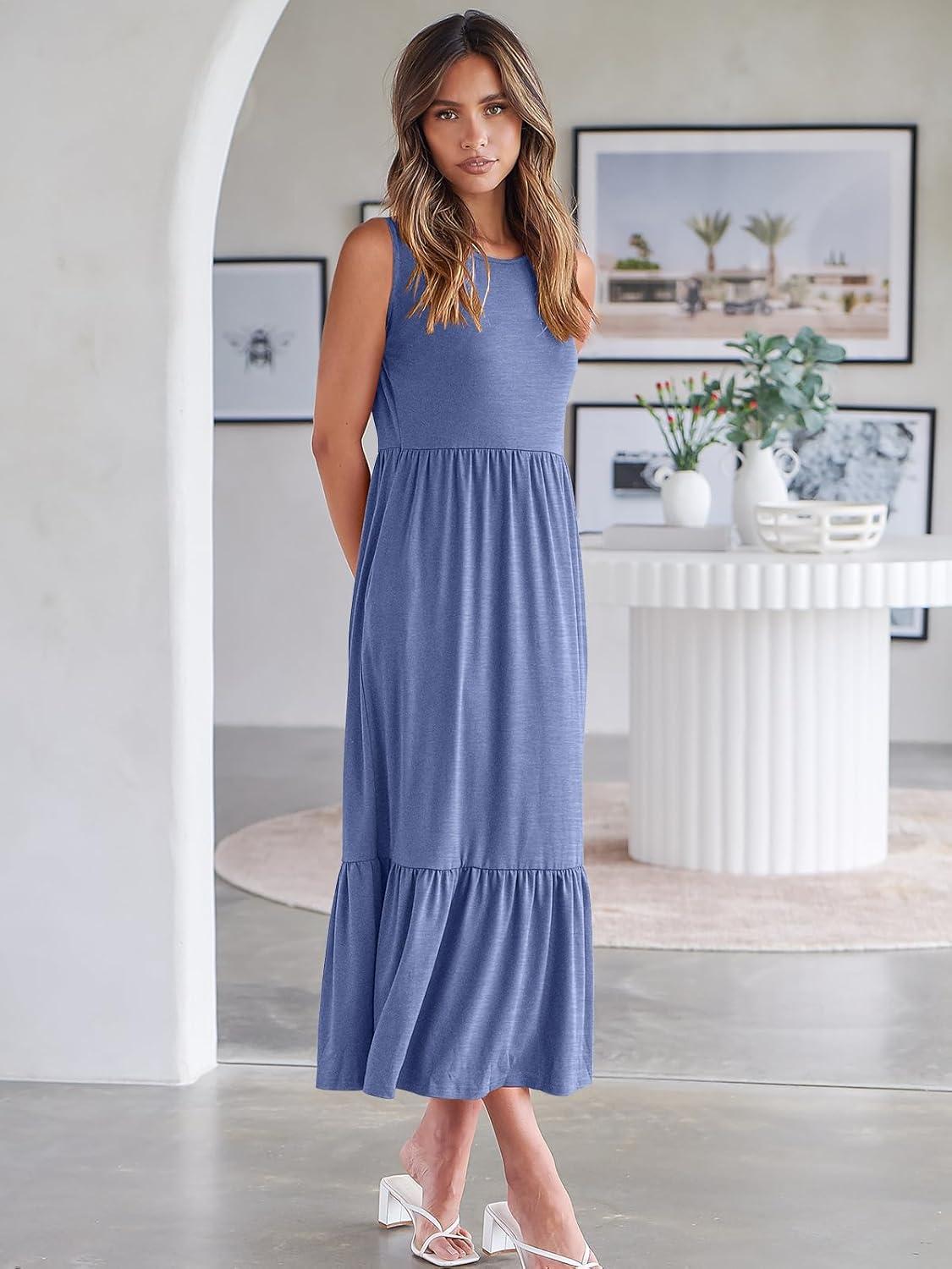 imageANRABESS Women Summer Casual Sleeveless Crewneck Sundress Aline Flowy Tiered Maxi Long Beach Dress Vacation OutfitsGrey Blue