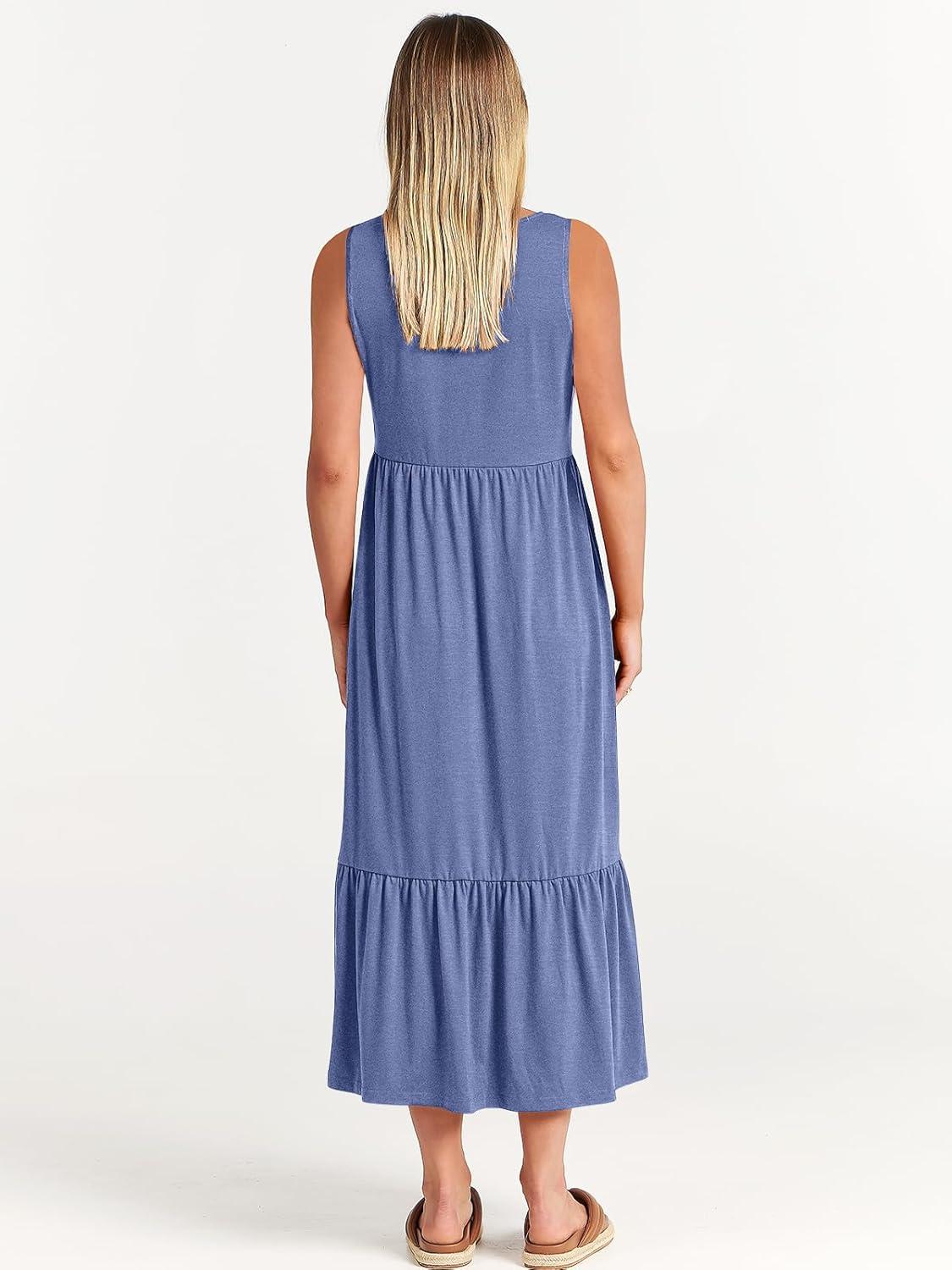 imageANRABESS Women Summer Casual Sleeveless Crewneck Sundress Aline Flowy Tiered Maxi Long Beach Dress Vacation OutfitsGrey Blue