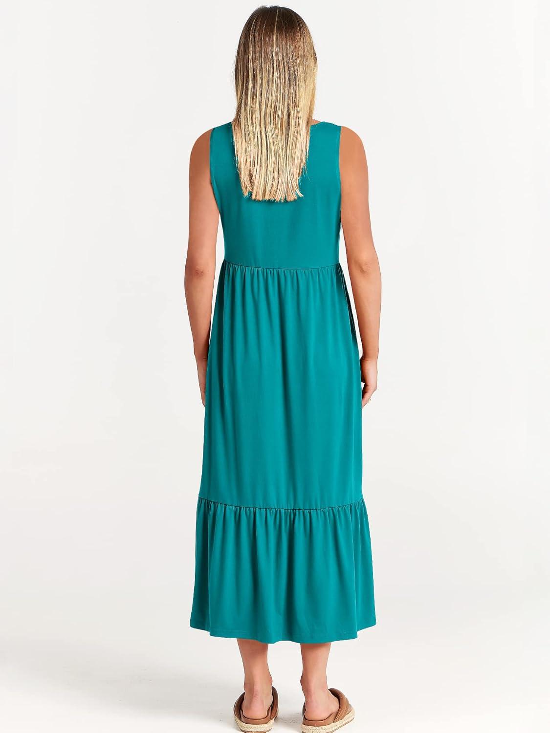 imageANRABESS Women Summer Casual Sleeveless Crewneck Sundress Aline Flowy Tiered Maxi Long Beach Dress Vacation OutfitsLake