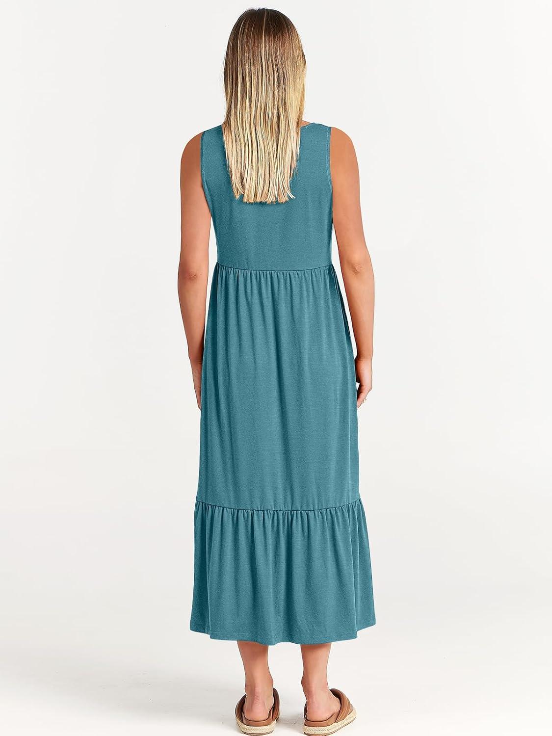 imageANRABESS Women Summer Casual Sleeveless Crewneck Sundress Aline Flowy Tiered Maxi Long Beach Dress Vacation OutfitsLake Blue