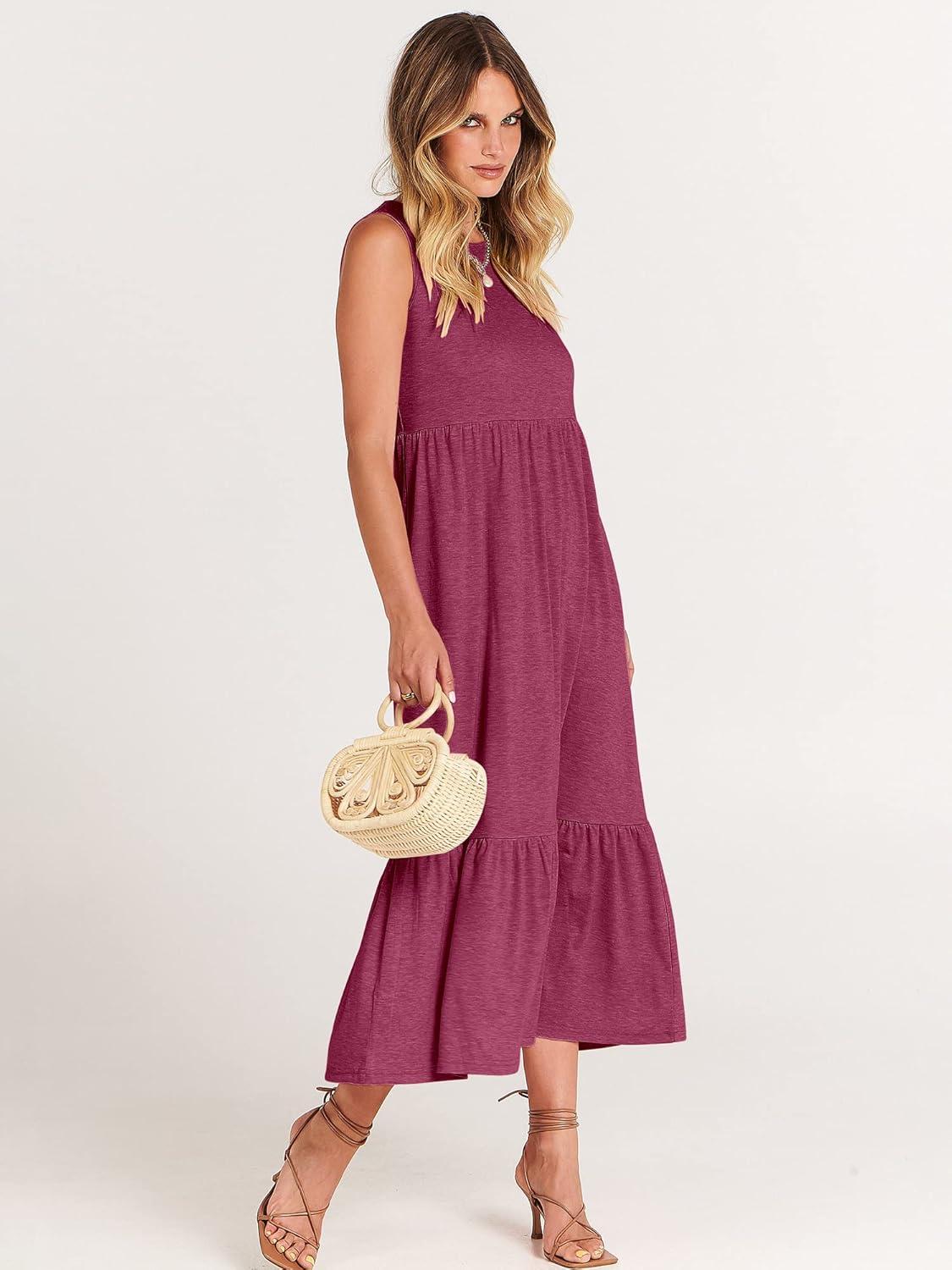 imageANRABESS Women Summer Casual Sleeveless Crewneck Sundress Aline Flowy Tiered Maxi Long Beach Dress Vacation OutfitsPurple