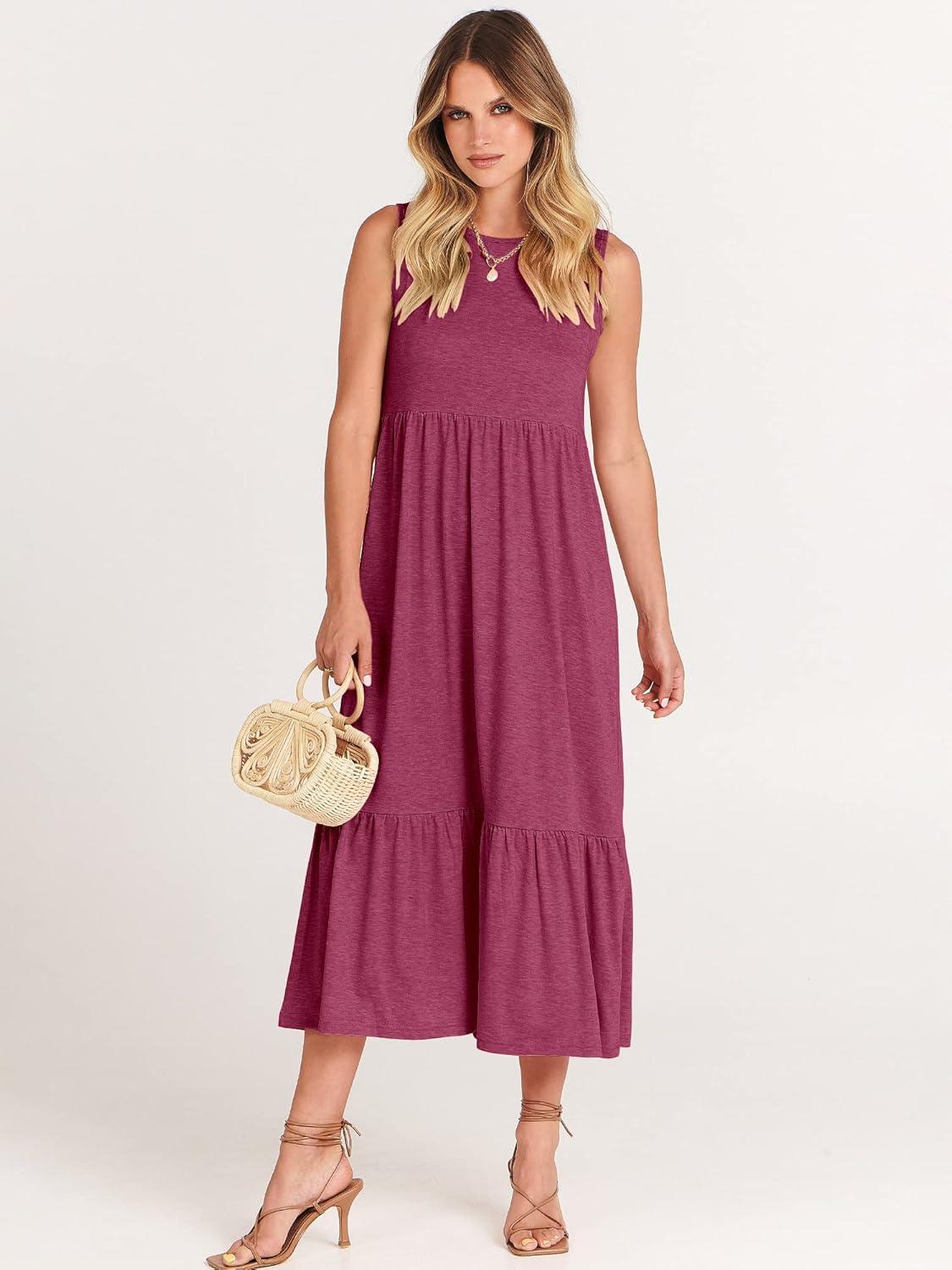 imageANRABESS Women Summer Casual Sleeveless Crewneck Sundress Aline Flowy Tiered Maxi Long Beach Dress Vacation OutfitsPurple