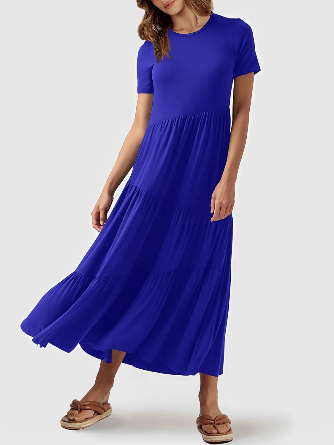 imageANRABESS Women Summer Maxi Dress Short Sleeve Swing Casual Asymmetric Tiered Vacation Long Beach Sundress OutfitsRoyal Blue