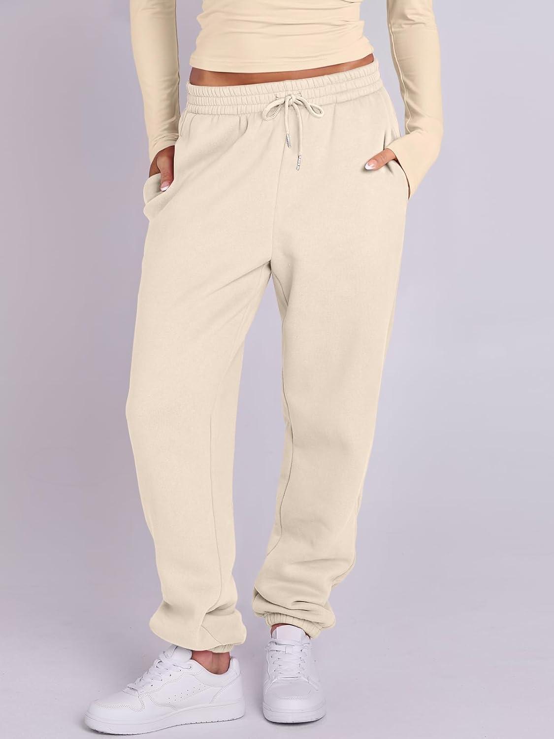 imageANRABESS Womens 2 Piece Sweatsuits Long Sleeve Tight Shirt Tops Joggers Fleece Sweatpants Sets 2025 Fall Sweat Lounge OutfitsYellow Apricot