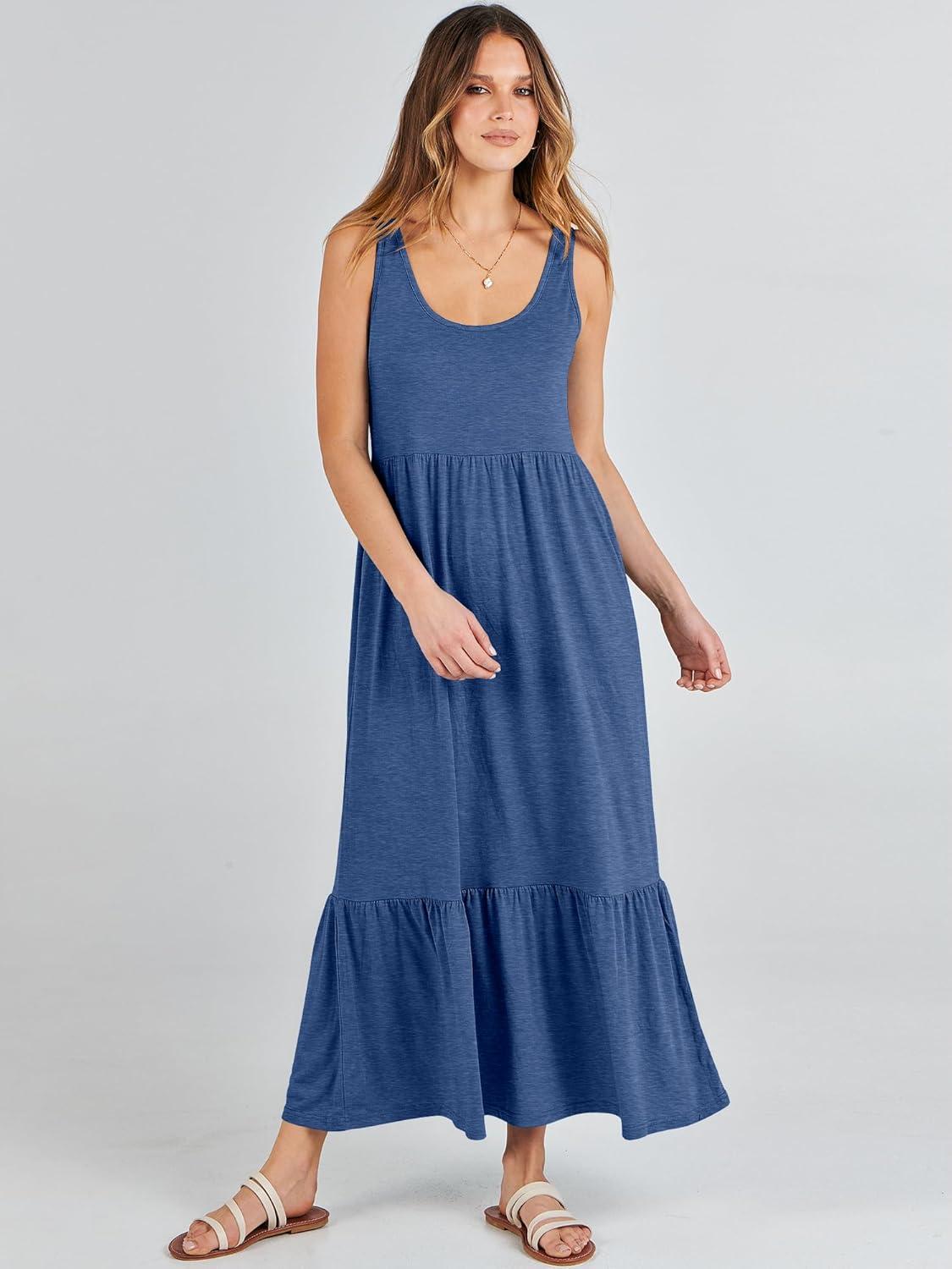 imageANRABESS Womens Summer Sleeveless Maxi Sundress Swing Casual Flowy Tiered Shirts Dress Beach Travel Vacation OutfitsBlue