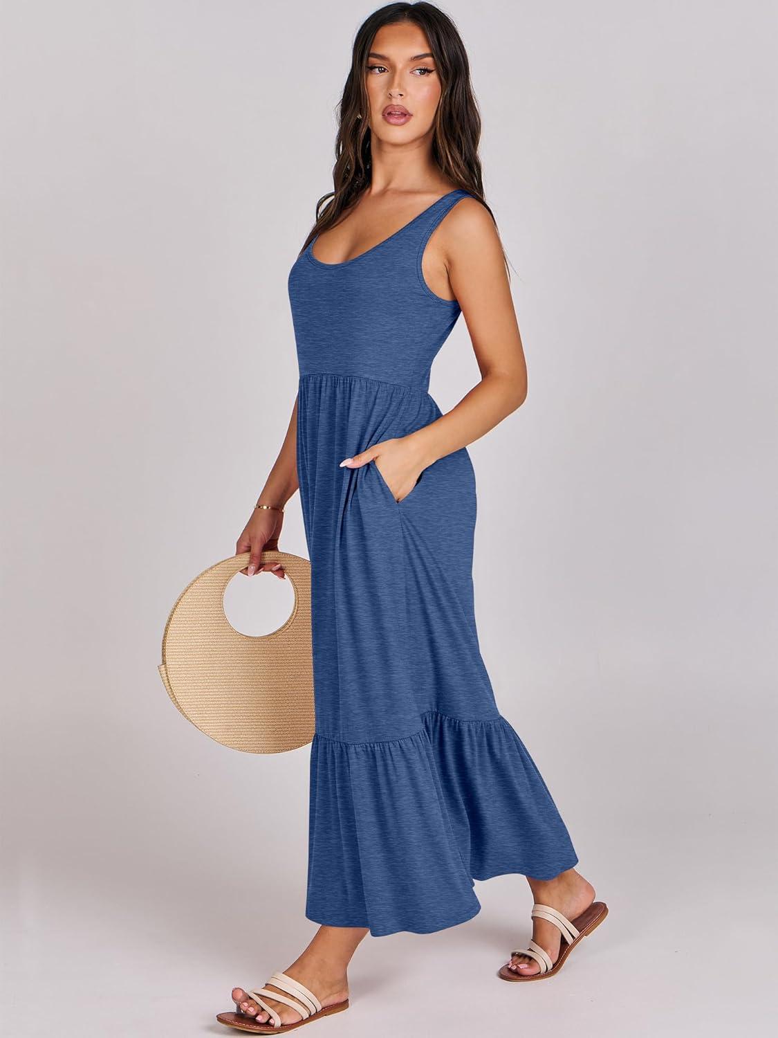 imageANRABESS Womens Summer Sleeveless Maxi Sundress Swing Casual Flowy Tiered Shirts Dress Beach Travel Vacation OutfitsBlue
