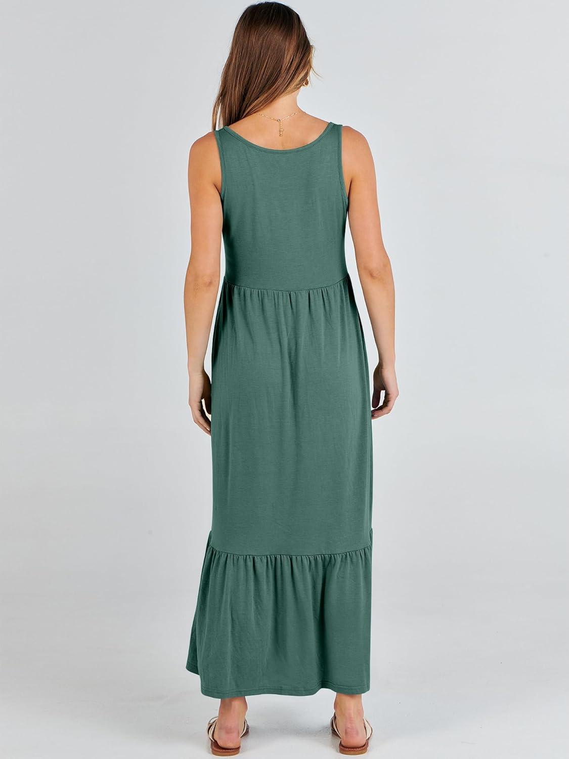 imageANRABESS Womens Summer Sleeveless Maxi Sundress Swing Casual Flowy Tiered Shirts Dress Beach Travel Vacation OutfitsGrass