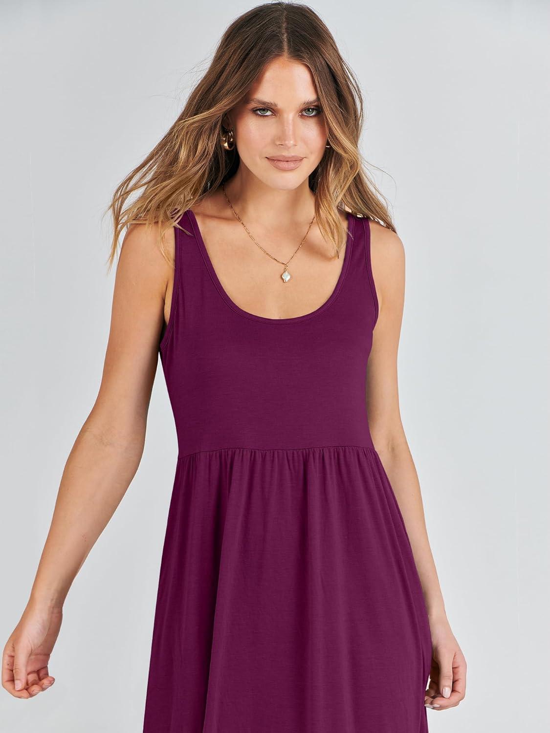 imageANRABESS Womens Summer Sleeveless Maxi Sundress Swing Casual Flowy Tiered Shirts Dress Beach Travel Vacation OutfitsPurple