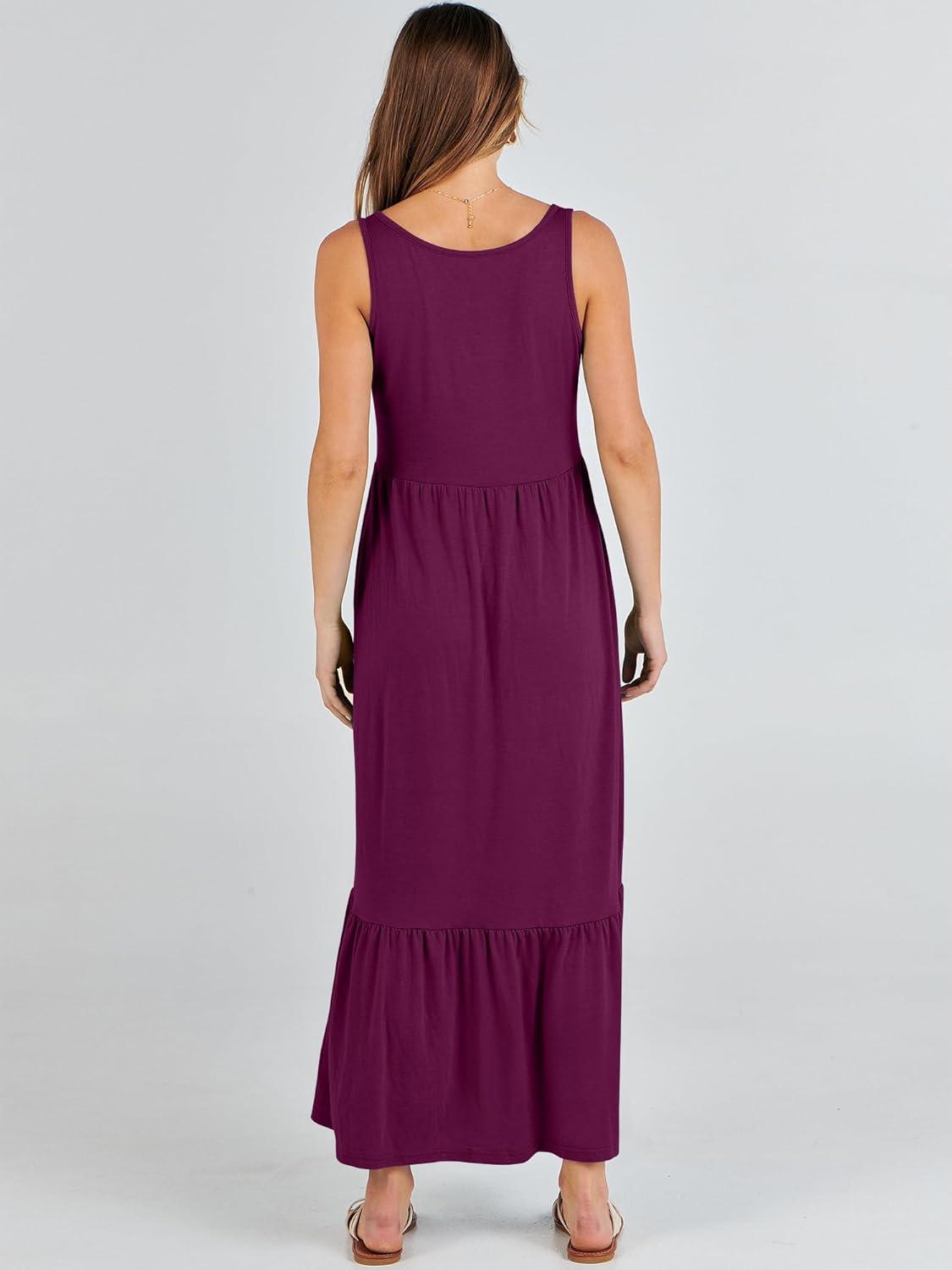 imageANRABESS Womens Summer Sleeveless Maxi Sundress Swing Casual Flowy Tiered Shirts Dress Beach Travel Vacation OutfitsPurple