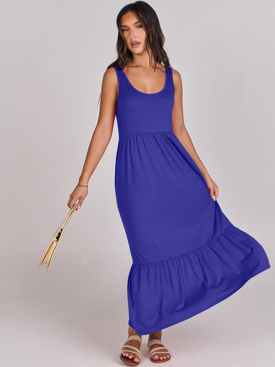 imageANRABESS Womens Summer Sleeveless Maxi Sundress Swing Casual Flowy Tiered Shirts Dress Beach Travel Vacation OutfitsRoyal Blue