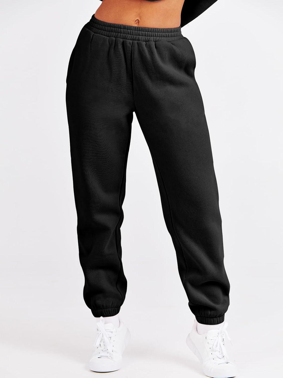 imageANRABESS Womens Two Piece Outfits Sweatsuit Lounge Set Long Sleeve Crewneck Sweatshirt Jogger Pants Tracksuit 2025 Fall SetsBlack