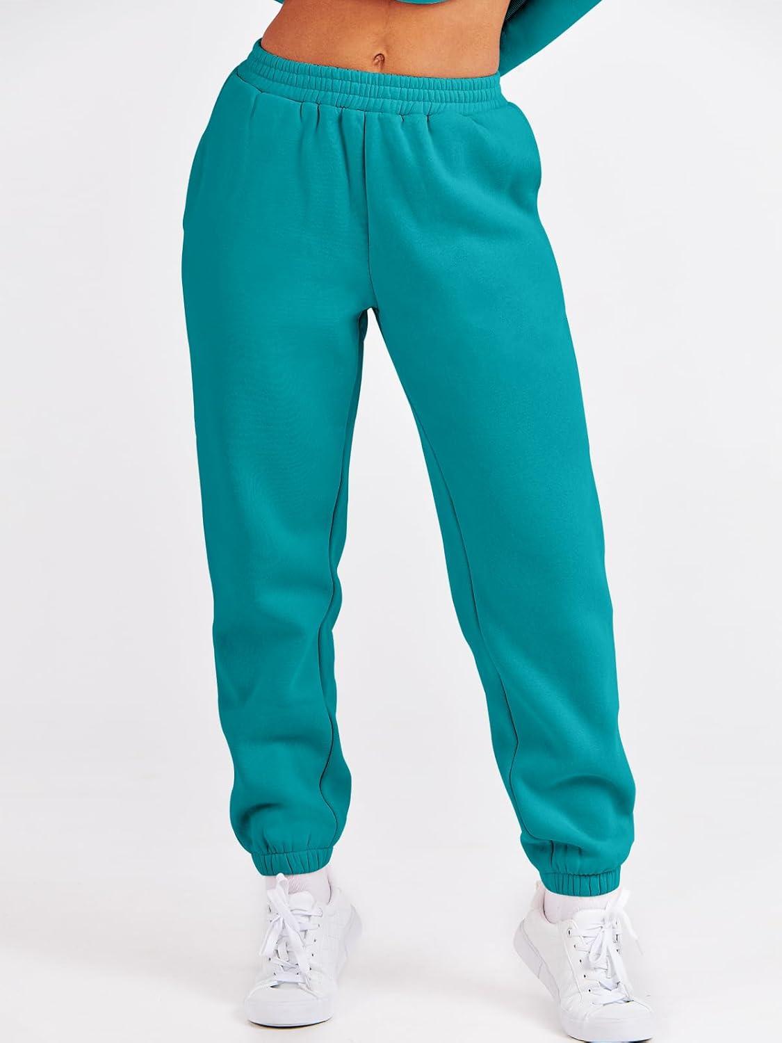 imageANRABESS Womens Two Piece Outfits Sweatsuit Lounge Set Long Sleeve Crewneck Sweatshirt Jogger Pants Tracksuit 2025 Fall SetsLake