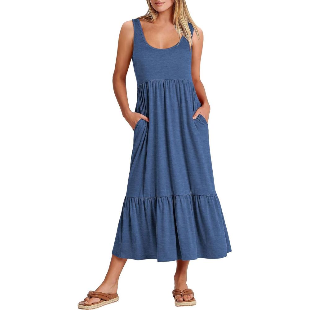 imageANRABESS Womens Summer Sleeveless Maxi Sundress Swing Casual Flowy Tiered Shirts Dress Beach Travel Vacation OutfitsBlue
