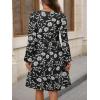 imageANRABESS Dresses for Women Long Sleeve Fall Casual V Neck Floral Boho Flowy Swing Mini Dress 2025 Travel Vacation OutfitsPrint Black Floral