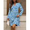 imageANRABESS Dresses for Women Long Sleeve Fall Casual V Neck Floral Boho Flowy Swing Mini Dress 2025 Travel Vacation OutfitsPrint Blue Yellow Floral