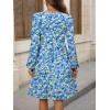 imageANRABESS Dresses for Women Long Sleeve Fall Casual V Neck Floral Boho Flowy Swing Mini Dress 2025 Travel Vacation OutfitsPrint Blue Yellow Floral