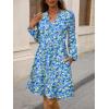 imageANRABESS Dresses for Women Long Sleeve Fall Casual V Neck Floral Boho Flowy Swing Mini Dress 2025 Travel Vacation OutfitsPrint Blue Yellow Floral