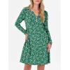 imageANRABESS Long Sleeve Dresses for Women 2025 Fall Casual Flowy Swing V Neck Boho Floral Mini Travel Vacation Dress with PocketFloral Green