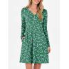 imageANRABESS Long Sleeve Dresses for Women 2025 Fall Casual Flowy Swing V Neck Boho Floral Mini Travel Vacation Dress with PocketFloral Green